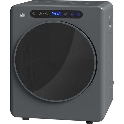 Sèche-linge, 6 programmes, 40-60 °C, capacité 3 kg, compact, commandes tactiles, gris