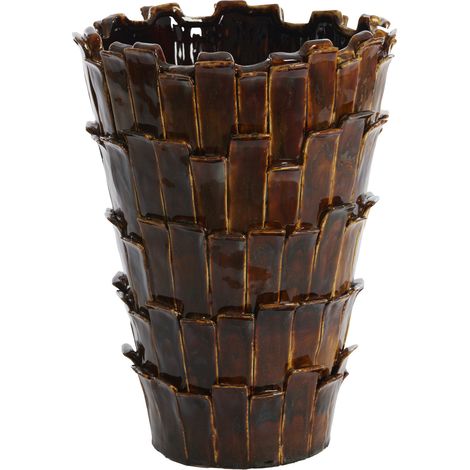 Vaso in ceramica BANYA lucido marrone scuro - Ø33x43 cm (1/4)