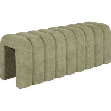 sweeek - Zeitgenössische Sitzbank, Bettbank mit Stoffbezug, Polyester, Grün (1/5)