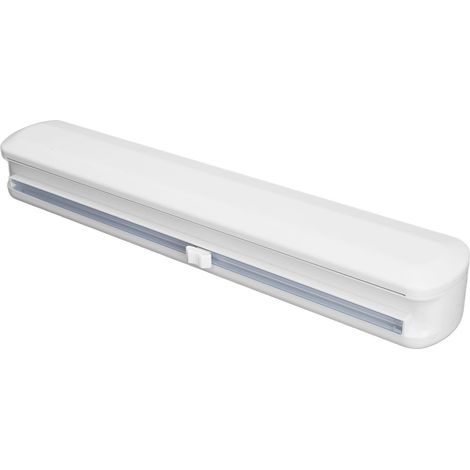 Distributeur de film plastique, distributeur de film plastique rechargeable réglable magnétique avec coupeur, distributeur de papier d'aluminium en étain avec coupeur (Small) (1/5)