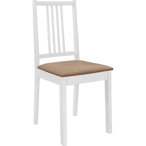 Maison Exclusive - Esszimmerstühle mit Polstern 2 Stk. Weiß Massi (1/5)