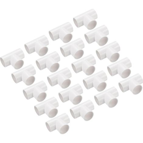 Lot de 20 Raccord en T pour Conduit en PVC Tuyau Blanc de 32 mm Connecteur de Couplage, 3 Voies pour Conduits Électriques de Jardin (1/5)