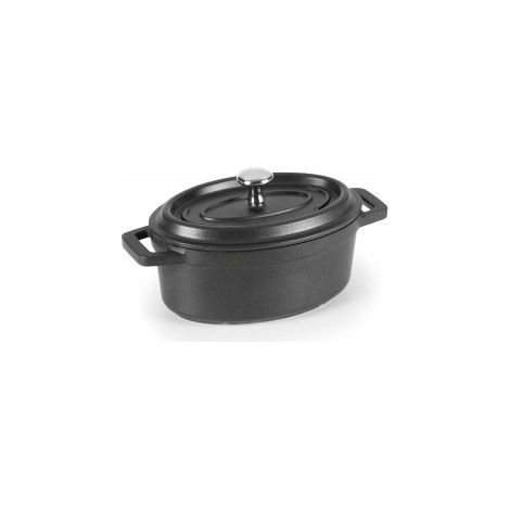 Olla cocotte mini oval aluminio fundido Lacor, 12x8.5 cm