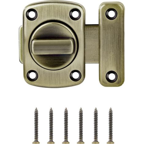 Loquet de porte de salle de bain en alliage d'acier inoxydable brossé pour portes de toilettes (46 mm, finition verte brunie) (1/4)