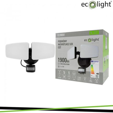 Faro LED doppio CCT 24W 1900lm con sensore PIR IP54 (1/3)