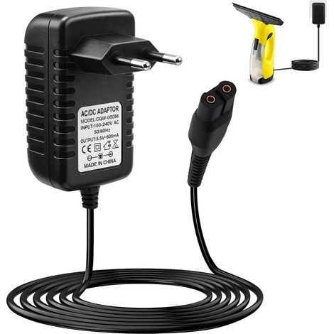 5.5 V Charger for Kärcher Window Washer WV2, Power Cable Compatible with WV1 WV2 WV2 Premium WV5 Premium WV50 WV50Plus WV51 WV55 WV55R WV60 WV60Plus WV70Plus WV75 WV75Plus Mains Adapter (1/5)