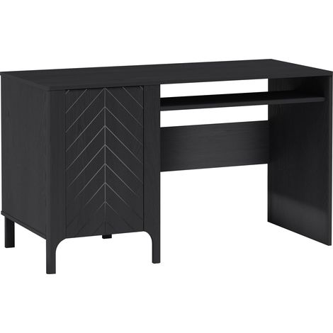 Mesa de oficina Mavtoru 108, Negro, Con puertas, Con un estante para teclado, Número de puertas: 0, Número de cajones: 0, 79x135x60cm