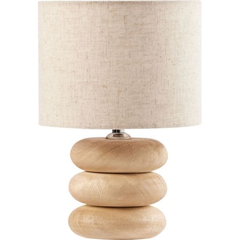 Tischlampe BETWA Mango Holz Hellbraun
