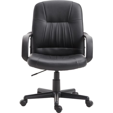 Siège bureau ergonomique girevole similicuir hauteur réglable 60x60x94-103cm Noir
