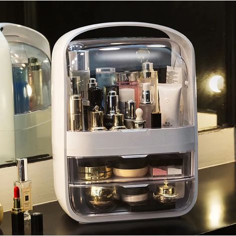 Boîte de rangement pour maquillage 360Home, grand modèle, blanche. (1/5)