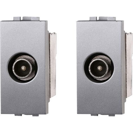 gloca Set 2 Connettori Tv Maschio Compatibili Living (Grigio)