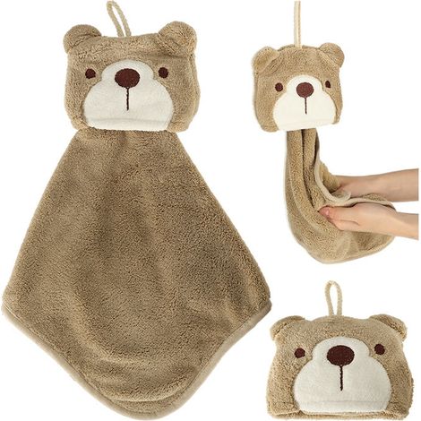Asciugamano per la cameretta dei bambini 42x25 cm orsetto marrone