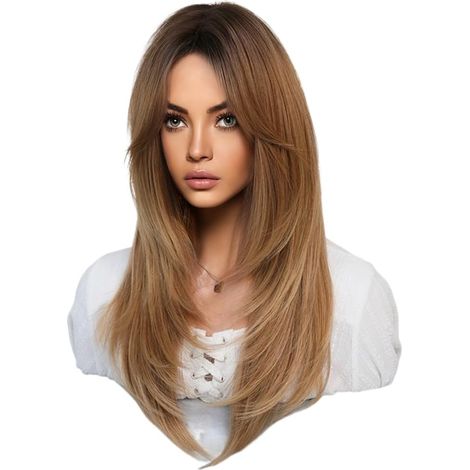 Perruque de simulation européenne et américaine de 64 cm pour femme - Cheveux longs - Installation facile - Facile à utiliser - C (1/5)