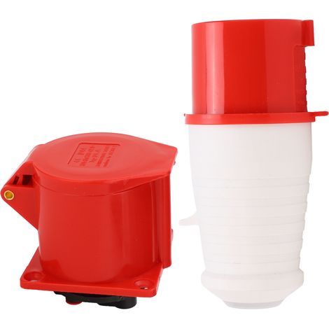 Prise industrielle triphasée 3P+E 32 A, étanche à l'eau et à la poussière, 380-415 V CA (1/5)