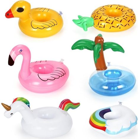 Porte Gobelet Piscine,Porte Verre Piscine,Porte-Boissons Piscine Gonflable,Bar Flottant pour Piscine,Porte Gonflable pour Baignade Fêtes de Plage Eté (1/4)