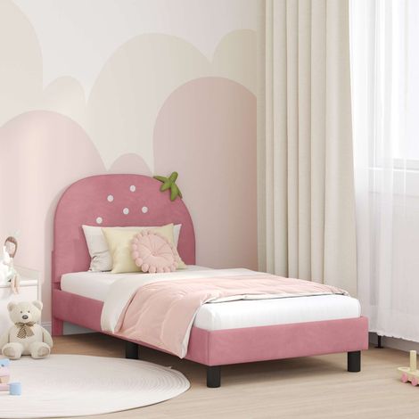Cadre de lit pour enfants avec tête de lit-Structure de lit Rose 80 x 160 cm 983344 (1/5)