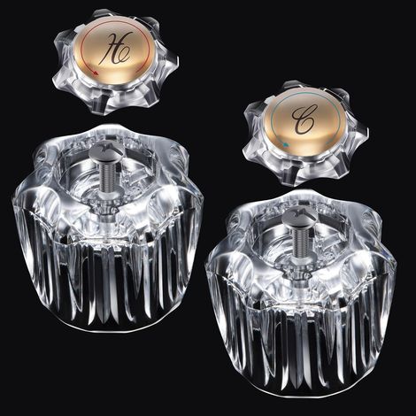 Lot de 2 boutons de douche de rechange compatibles avec Delta/Delex/Peerless, transparents (1/5)