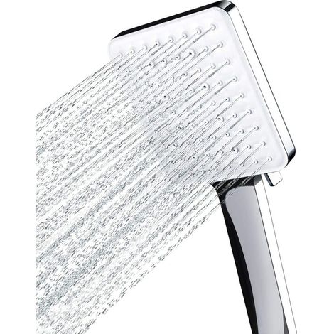 Pommeau de douche à effet pluie, douchette à main, grand pommeau de douche à économie d'eau, haute pression, pommeau de douche XXL avec 6 types de jet (sans tuyau) (1/5)