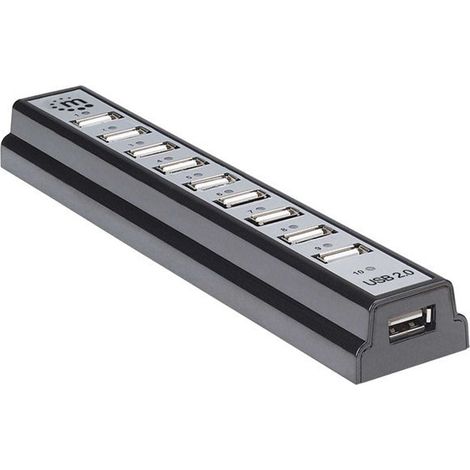 [GEBRAUCHT] B-Ware Manhattan 161572 10-Port Hi-Speed USB 2.0 Desktop Hub