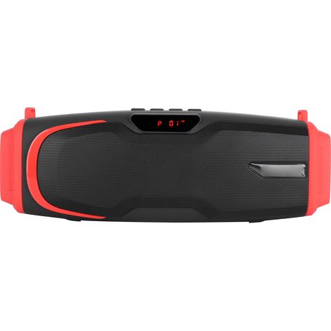 Leistungsstarker, tragbarer Bluetooth-Lautsprecher mit tiefen Bässen, Bildschirm und Mikrofon (rot) (1/5)