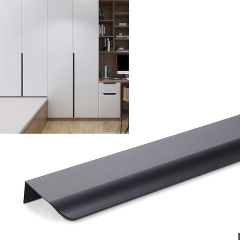 Set mit 5 schwarzen, unsichtbaren Küchengriffen – 224 mm Durchmesser – mattschwarz (1/5)