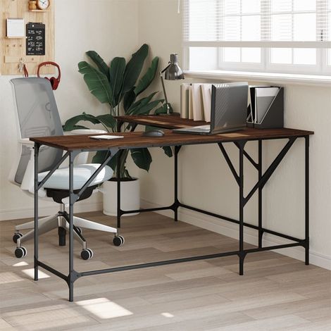 Scrivania Rovere Marrone 149x149x75 cm in Legno Multistrato (1/5)