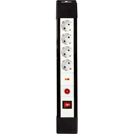 Nedis EXS430SPF1PRO regleta negra y blanca 4 enchufes