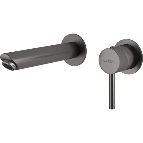 GEDY MXGA0781000 GARDA Grifo de pared para lavabo gun metal - ref: MXGA0781000 (1/2)