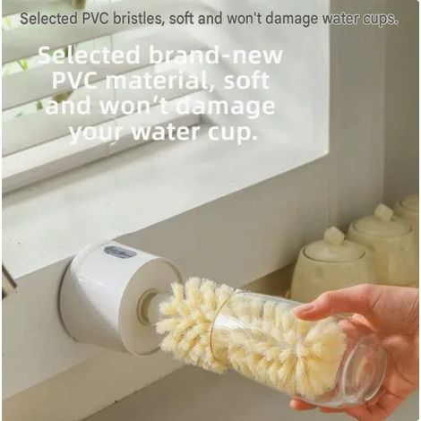 Brosse électrique mains libres à suspendre pour tasses, nettoyeur automatique multi-usages pour verres et tasses à thé (1/3)