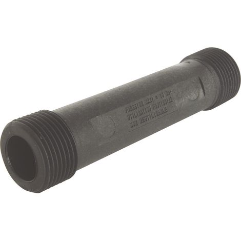 Tube d'attente en plastique pour compteur eau - Double Mâle 3/4" - L= 110mm (1/4)