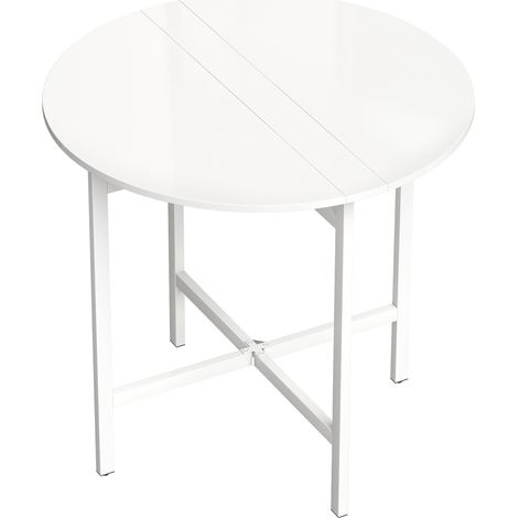 Table Modesto Pliable Extensible 4 Personnes Design Blanc Acier Robuste (1/5)