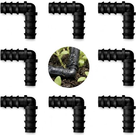 8 Pieces Drip Irrigation System Fittings 16PE Pipe Fittings L-Shaped Straight Angle (90°) for Garden Irrigation Systems, Greenhouses, Vegetable Gardens and Flower Beds (1/5)