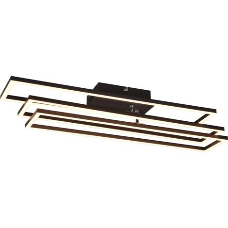 Plafonnier LED 36W télécommande 66cm noir Corso RL rect. (1/4)