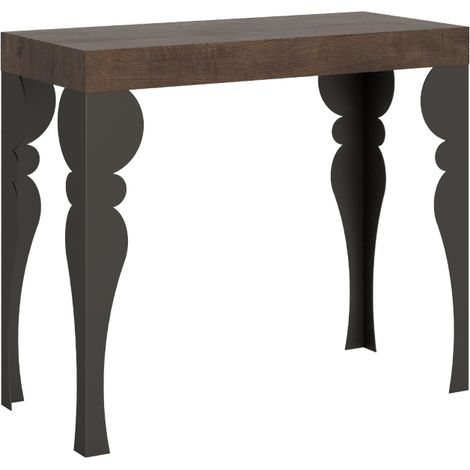 Consolle allungabile 90x40/196 cm Paxon Small Premium noce gambe antracite (1/4)