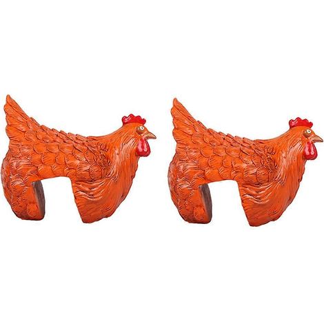 Statue de poule amusante, décoration de ferme, décoration de jardin, poule ornementale, sculpture décorative, orange (1/5)
