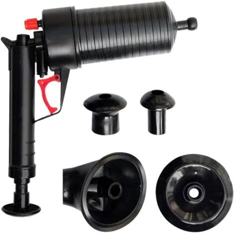 Druckluft-Toilettenreiniger, Küchenspülen-Abflussreiniger, professioneller Rohrreiniger mit Saugnapf (Schwarz)