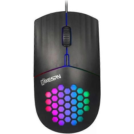 Souris filaire RGB - Interface USB-C, Design creux, Noire - MKESPN Noire (1/2)