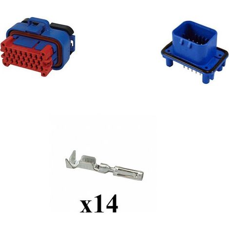 Kit Connettore Ampseal Maschio Femmina 14 Vie blu da circuito stampato
