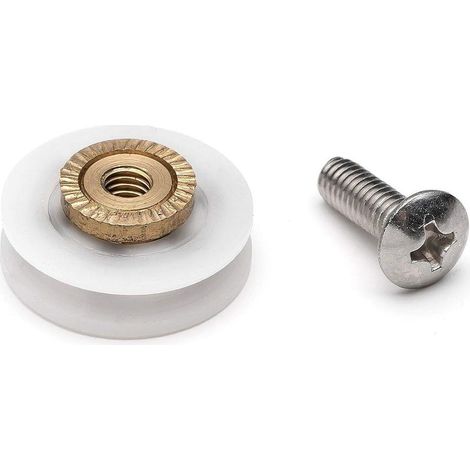Satz mit 4 Ersatz-Nutrollen für Duschtüren, 19 mm Durchmesser (1/5)