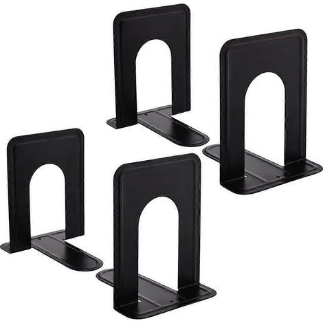 minimalistische Buchstützen aus Metall, robuste Buchstützen aus Metall für Regale, schwarz, kleine Größe