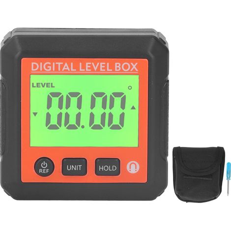 Digital Level Box High Accuracy Magnetic Portable Protractor Inclinometer Angle Gauge for Woodworking Construction Site Orange