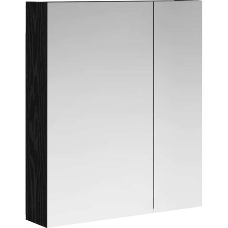 Maison Exclusive - Badezimmerspiegelschrank Schwarz Eichen-Optik