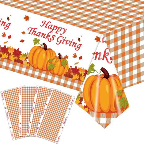 Nappes jetables à motif de feuilles d'érable, lot de 4, pour décorations de fête des récoltes (1/4)