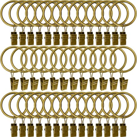 Metall-Vorhangringe mit Clips, Innendurchmesser 3,8 cm, 40 Stück (Bronze) (1/5)