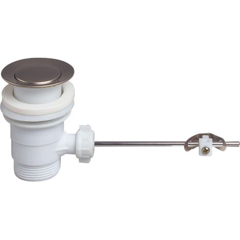 Bonde de lavabo en plastique à fermeture à tirette, Wirquin 30723221, Chromé