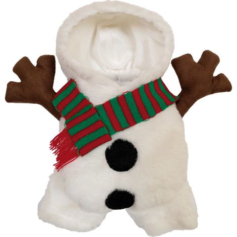 40 cm: Vestito per Natale con cappuccio modello Xmas Snowman per cani