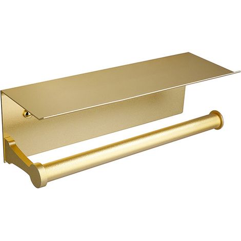 Porte-rouleau de papier toilette pour téléphone portable - Étagère en aluminium AK66-1 dorée (1/5)