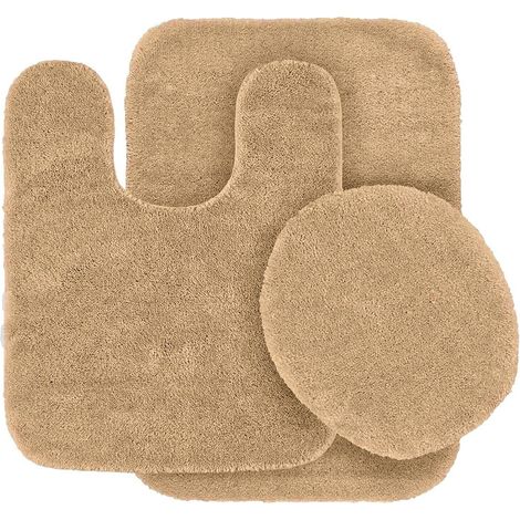 3pc Tapis de bain, antidérapant, chenille, contour, housse de siège, salle de bain (1/5)