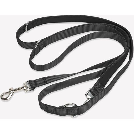 Schwarze rutschfeste Leine mit Griff, 20 mm x 2,52 m, dunkelgrau