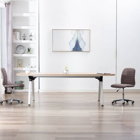 vidaXL Sillas de comedor 2 unidades tela gris taupé (1/4)